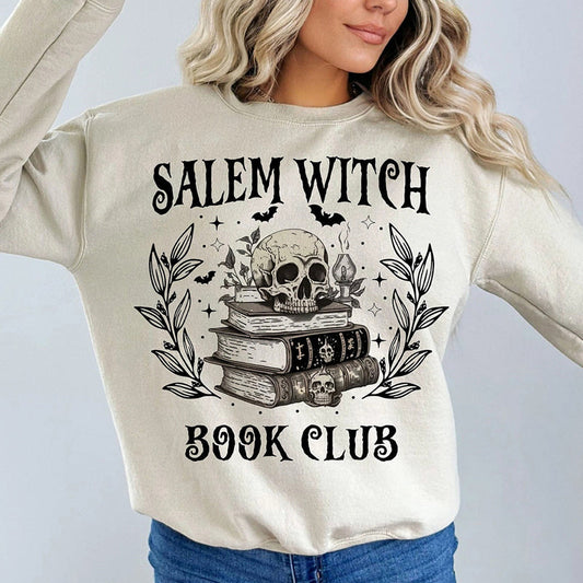 New Fashion Halloween Female Sweatshirt Salem Witch Book Clu
