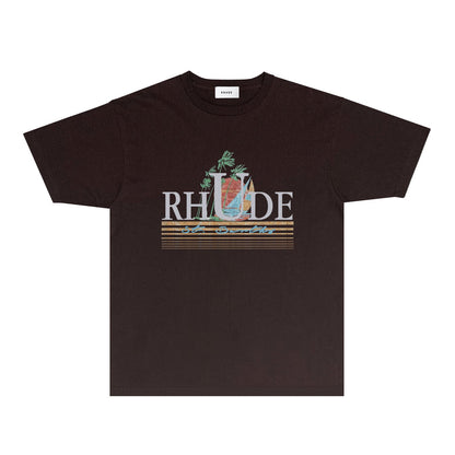 Rhude T Shirts Printed Trendy Pure Cotton