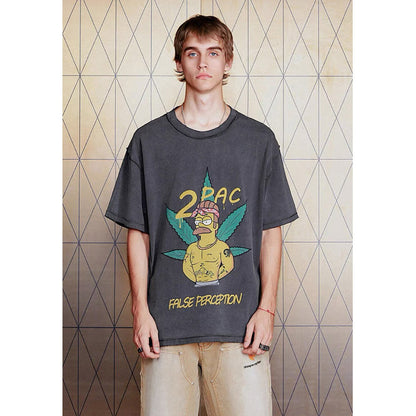 Unisex T-Shirts Vintage Loose High Street T-Shirts