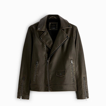 Men Motorcycle Jacket Vintage Distressed Faux Leather Motorcycle Jacket Leather Coat 8281405