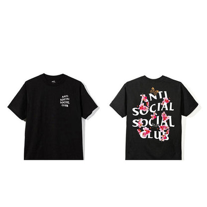 Anti Social Club T Shirt Short Sleeve Floral T-shirt Top Cotton
