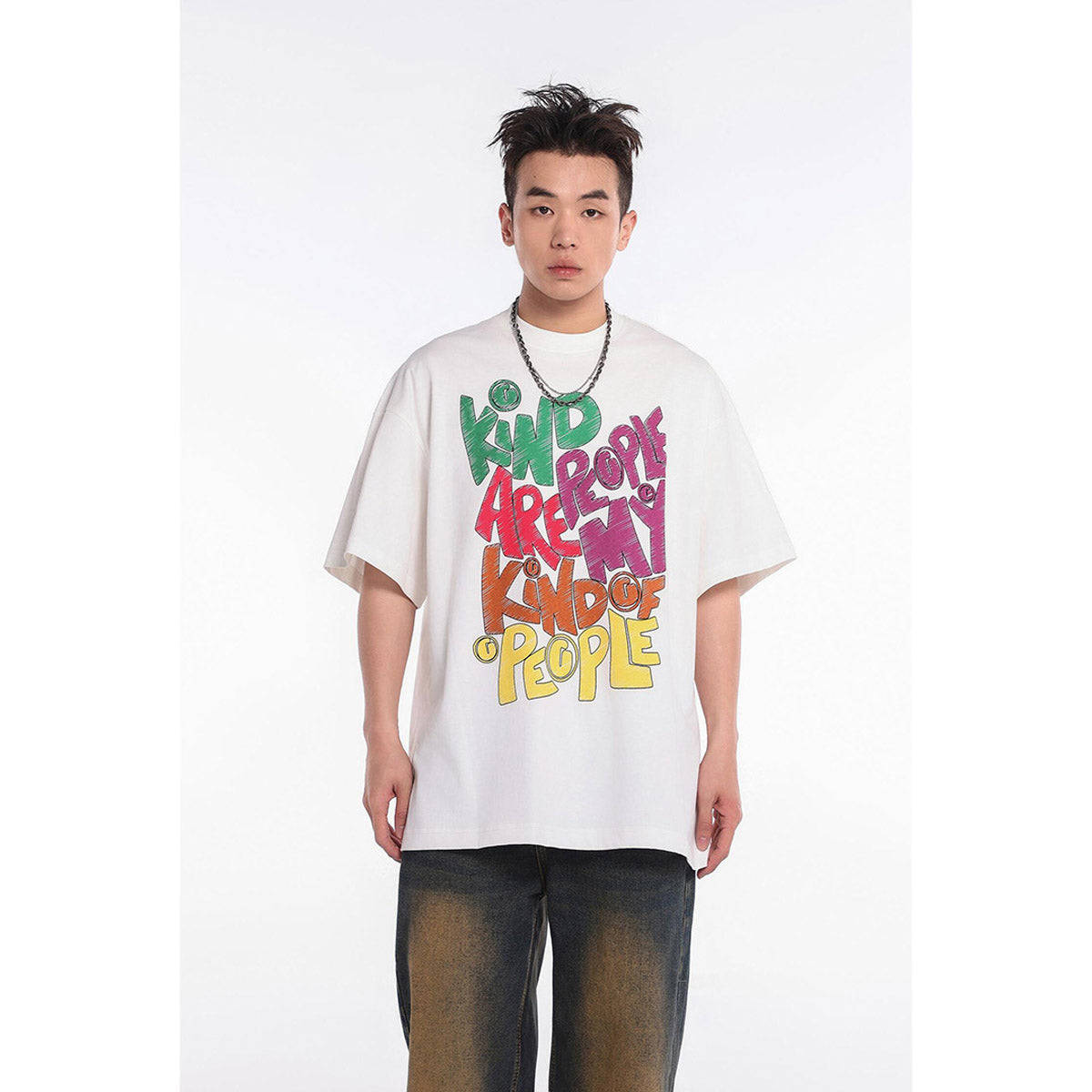 Unisex T-Shirts GALLERY DEPT Hand-painted Color Letter Print Loose T-shirt