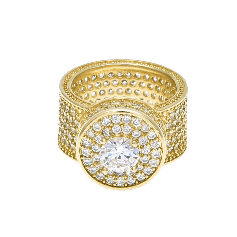 Rings Hip Hop Men's Cube Round Zircon St. Valentine's