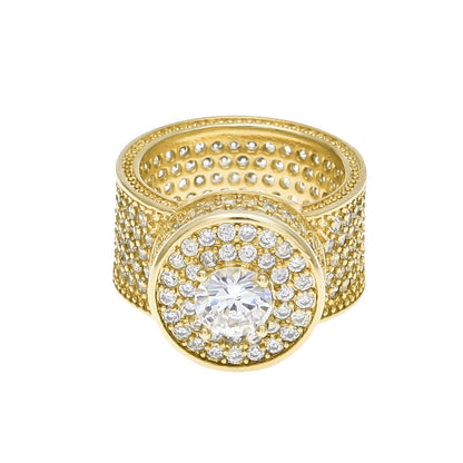 Rings Hip Hop Men's Cube Round Zircon St. Valentine's