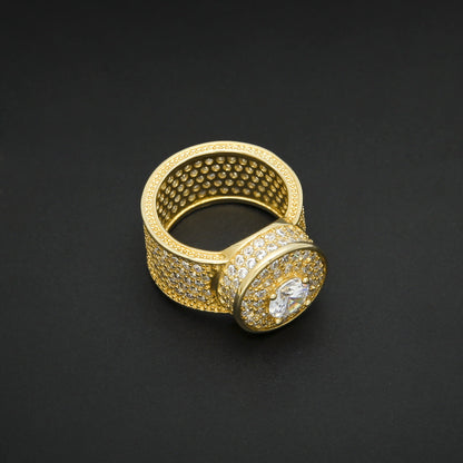Rings Hip Hop Men's Cube Round Zircon St. Valentine's