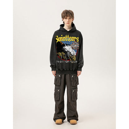 Unisex Hoodies Saint Michael Old Loose Sweater