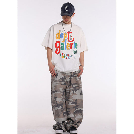 Unisex T-Shirts Rainbow Print GALLERY DEPT Loose T-Shirt
