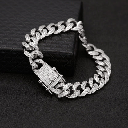 Bracelet Hip Hop Bracelet Full Diamond Gold Cuban Bracelet Spectrum St. Valentine's