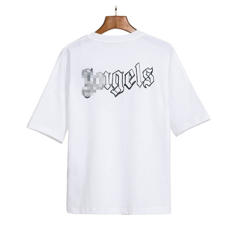 Palm Angle T Shirts Front and Rear Large Logo Printing Couple Drop Shoulder Loose