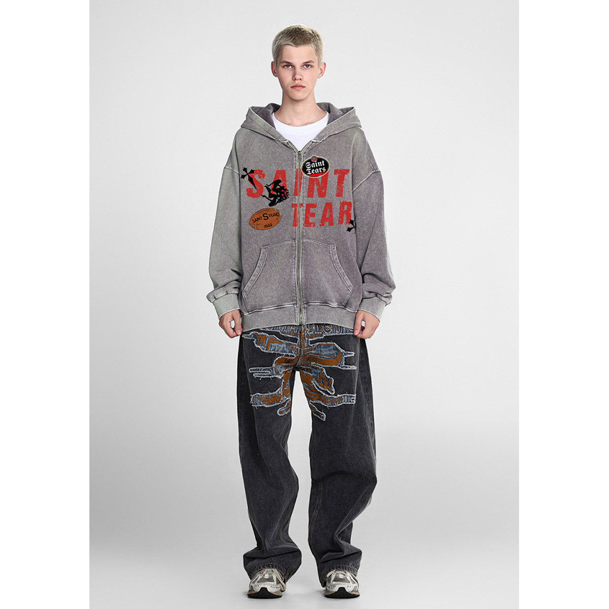 Unisex Hoodies Saint Michael Vintage Loose Cardigan Hoodie