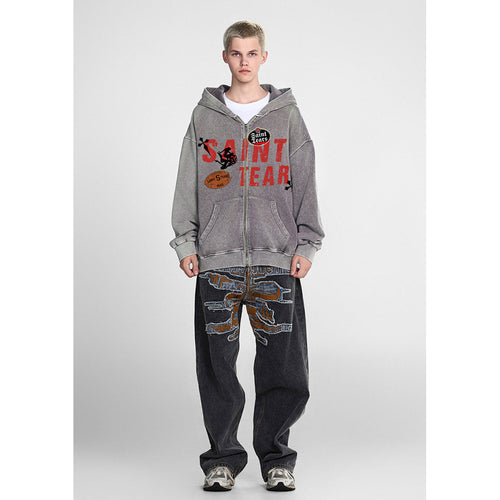 Unisex Hoodies Saint Michael Vintage Loose Cardigan Hoodie