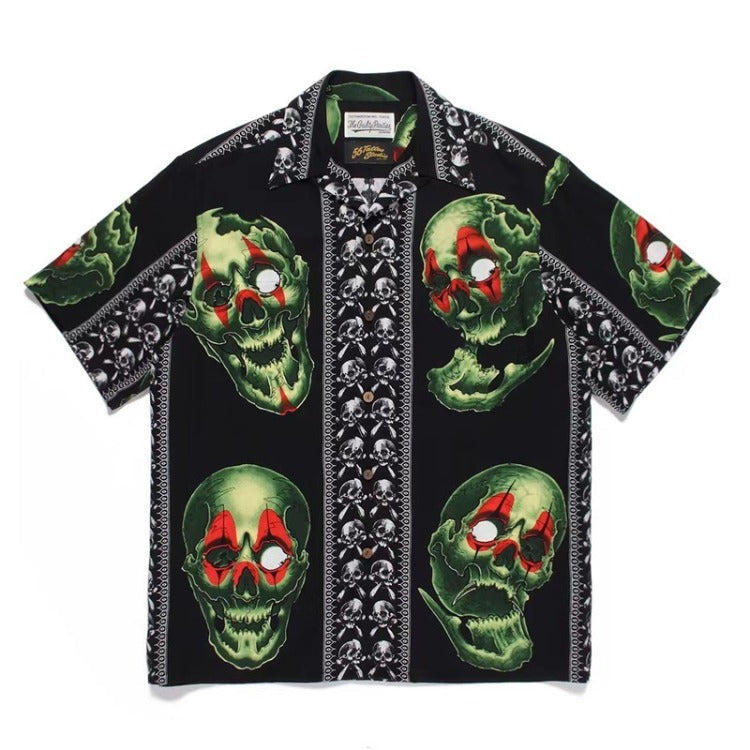 GUILTYPARTIES TIGER Shirts STUDIO Tattooed Skull, Short Sleeve Shirt