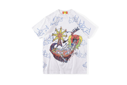 Cpfm T Shirt Portrait Printed Men's and Women's Short-Sleeved T-shirt