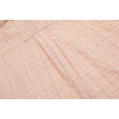 Unisex Shirts Our Legacy Pink Loose Checked Long Sleeve Shirt