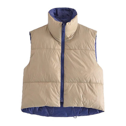 Women Cotton Coat Vest Zipper