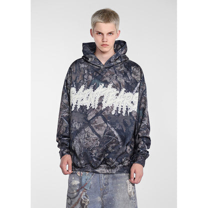 Unisex Hoodies Saint Michael Fashion Tree Pattern Camouflage Loose Sweater