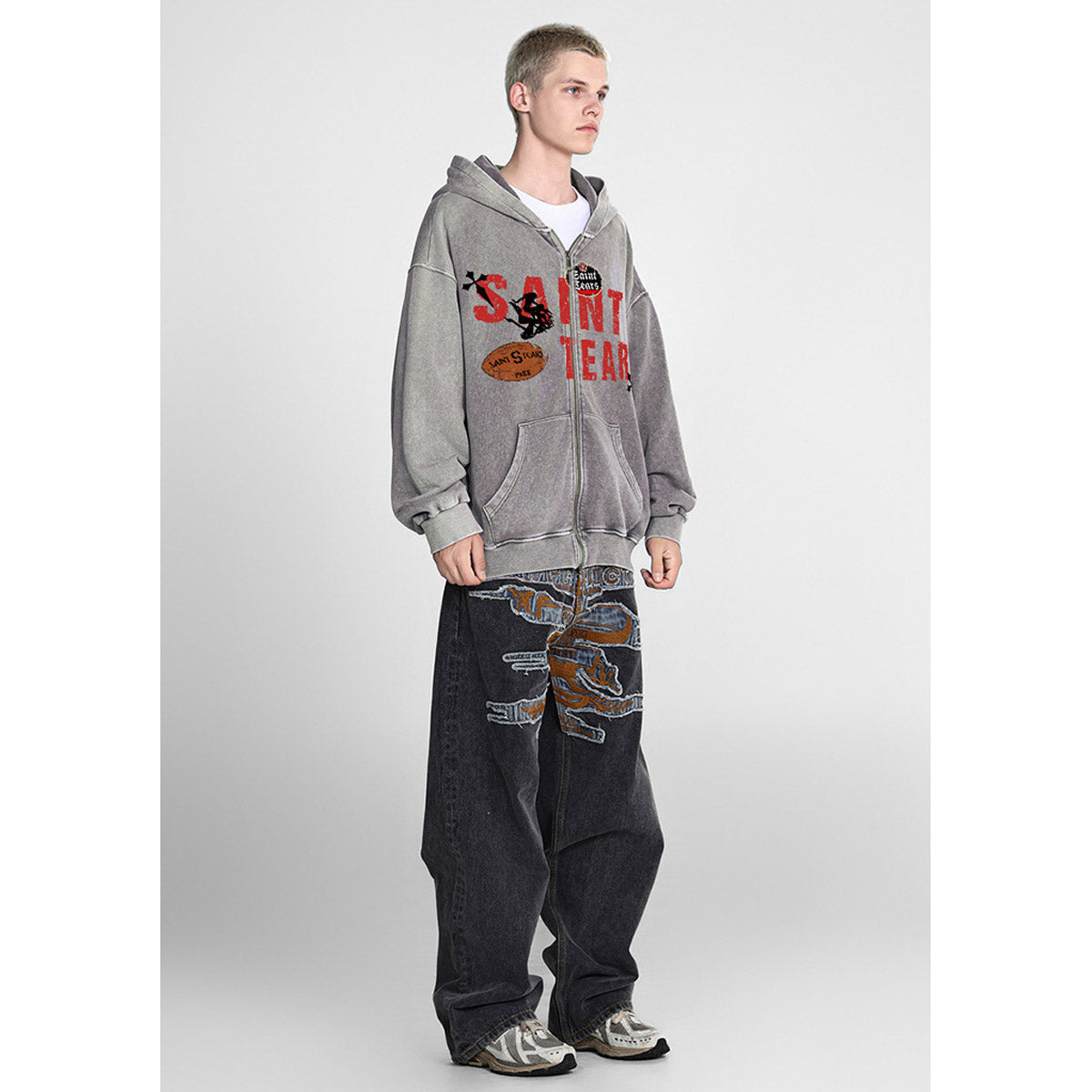 Unisex Hoodies Saint Michael Vintage Loose Cardigan Hoodie