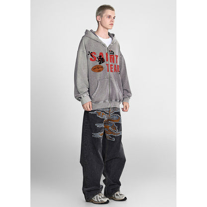 Unisex Hoodies Saint Michael Vintage Loose Cardigan Hoodie