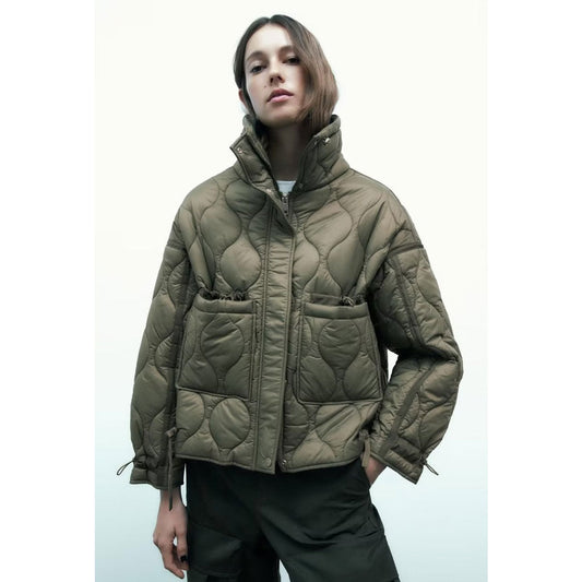 Women Cotton Coat Fashion Casual Stand Collar Coat