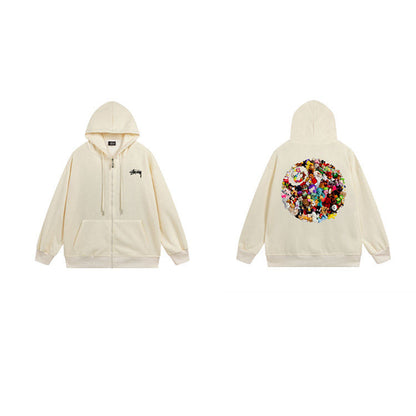 Stussy Hoodie Zip-Up Cardigan Fleece Hooded Sweater