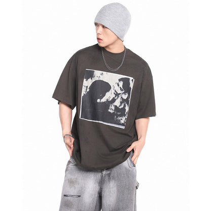 Unisex T-Shirts ERD Portrait Print Loose Old T-Shirt