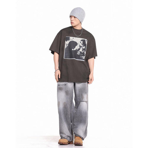 Unisex T-Shirts ERD Portrait Print Loose Old T-Shirt