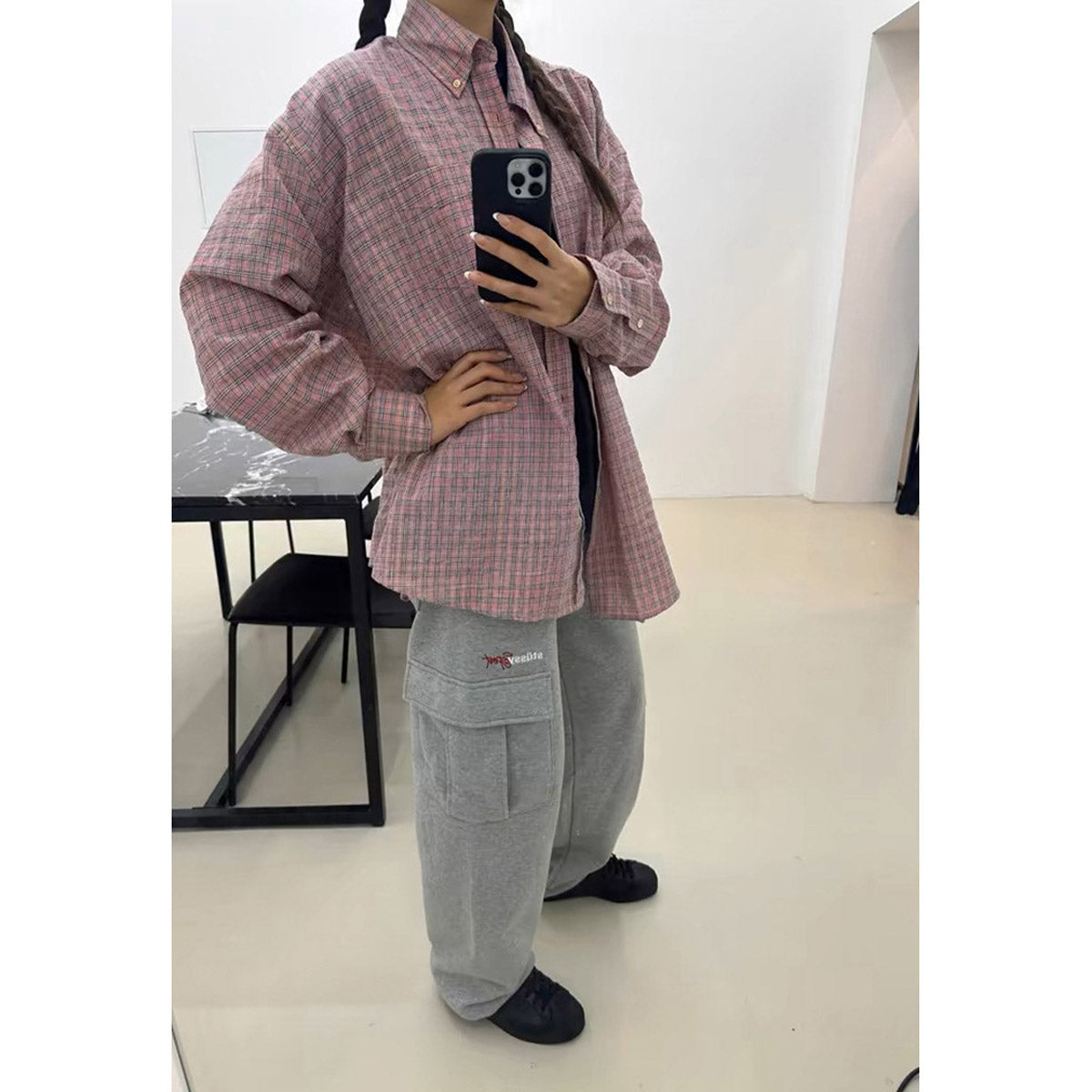 Unisex Shirts OUR LEGACY Pink Checked Loose Lining