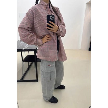 Unisex Shirts OUR LEGACY Pink Checked Loose Lining