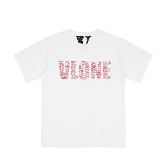 Vlone T Shirts Skull Large V Printed Short Sleeve T-shirt Men and Women Couple High Street Loose Half Sleeve