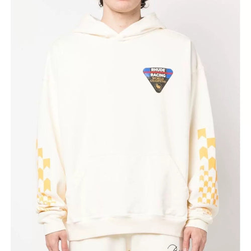 Rhude Hoodie Triangle Label Letter Print Hooded Sweater Hoodie Jacket