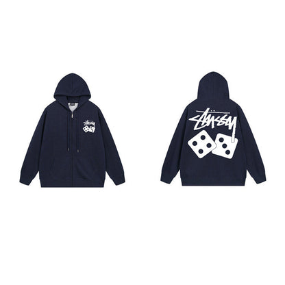 Stussy Hoodie Zip-Up Cardigan Fleece Hooded Sweater
