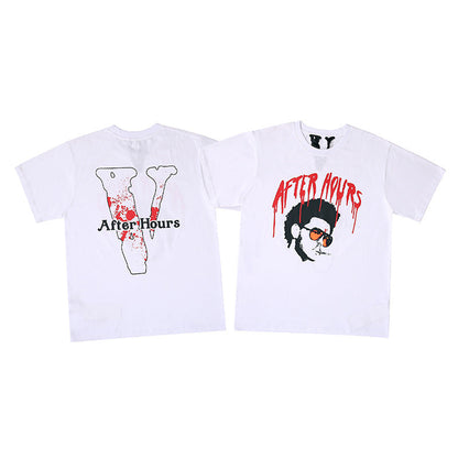 Vlone T Shirt Letter Avatar Printing Large V Short Sleeve Student Half Sleeve