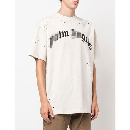 Palm Angle T Shirts Splash Ink Hole Distressed Print