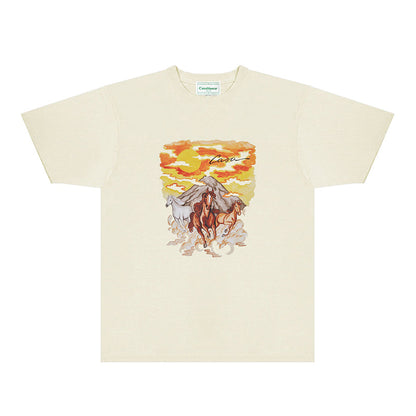 Casablanca T Shirts Fashion Print Street