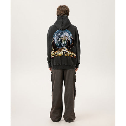 Unisex Hoodies Saint Michael Old Casual Loose Sweater