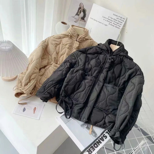 Women Cotton Coat Hooded Loose Casual Jacket