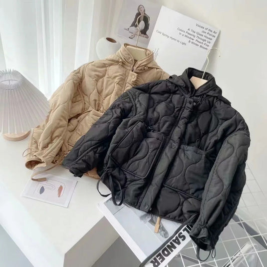 Women Cotton Coat Hooded Loose Casual Jacket