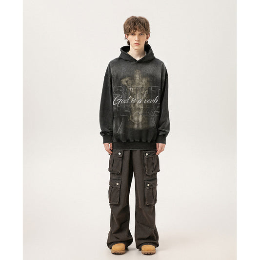 Unisex Hoodies Saint Michael Make Old Baggy Hoodies
