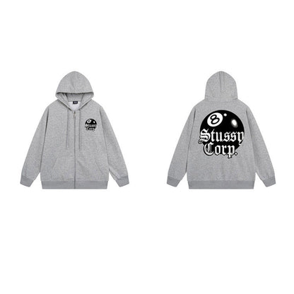 Stussy Hoodie Zip-Up Cardigan Fleece Hooded Sweater