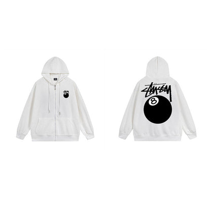 Stussy Hoodie Zip-Up Cardigan Fleece Hooded Sweater