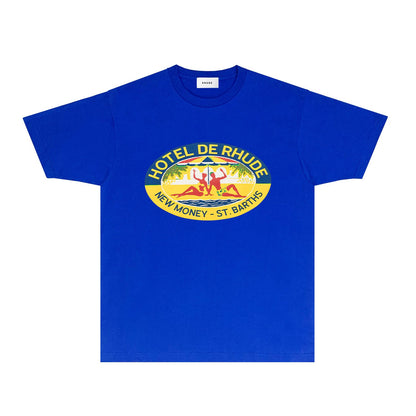 Rhude T Shirts Printed Trendy Pure Cotton