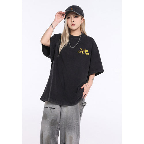 Unisex T-Shirts GALLERY DEPT Vintage Washed Mirror Letter Logo Tee