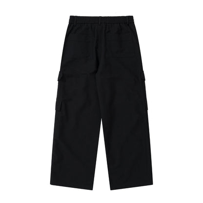 Men Sweatpants Cargo Pants Men's Multi-Pocket Wide Leg Trousers Casual Sports Slit Straight-Leg Pants