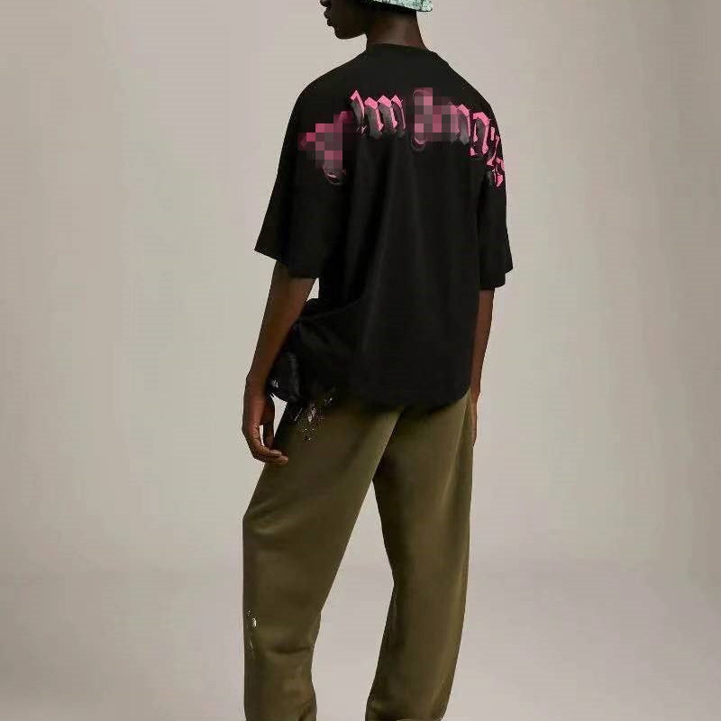 Palm Angels T Shirts Wholesale Printed Men's Loose Short Sleeve T-shirt