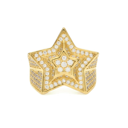 Rings Rap Pentagram Ring Copper Zircon St. Valentine's