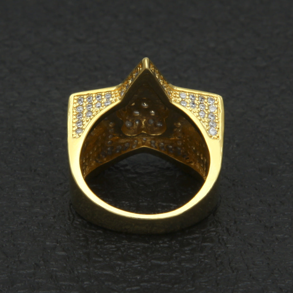 Rings Rap Pentagram Ring Copper Zircon St. Valentine's