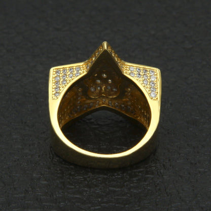 Rings Rap Pentagram Ring Copper Zircon St. Valentine's