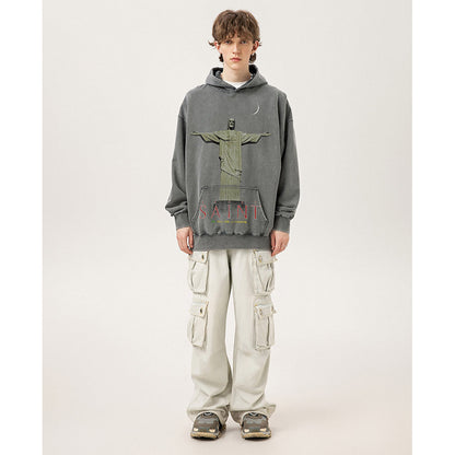 Unisex Hoodies Saint Michael Priest Statue Hoodie