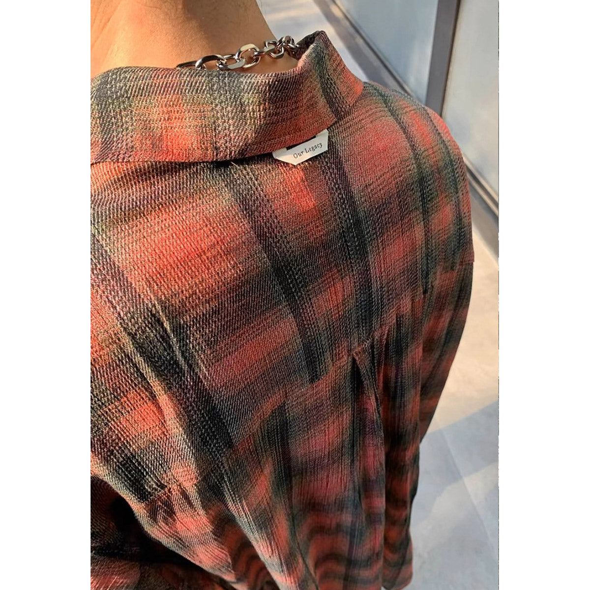 Unisex Shirts Our Legacy Rose Checked Casual Loose Shirt