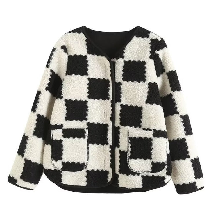 Women Cotton Coat Imitation Lamb Plush Loose
